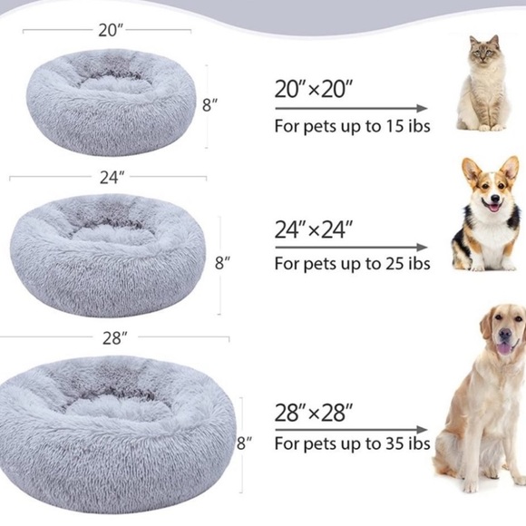Dark Gray Fluffy Pet Bed - Picture 9 of 9